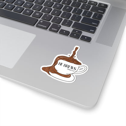Coffee Sticker — "He Brews" Psalm 23 Coffee Cup Sticker
