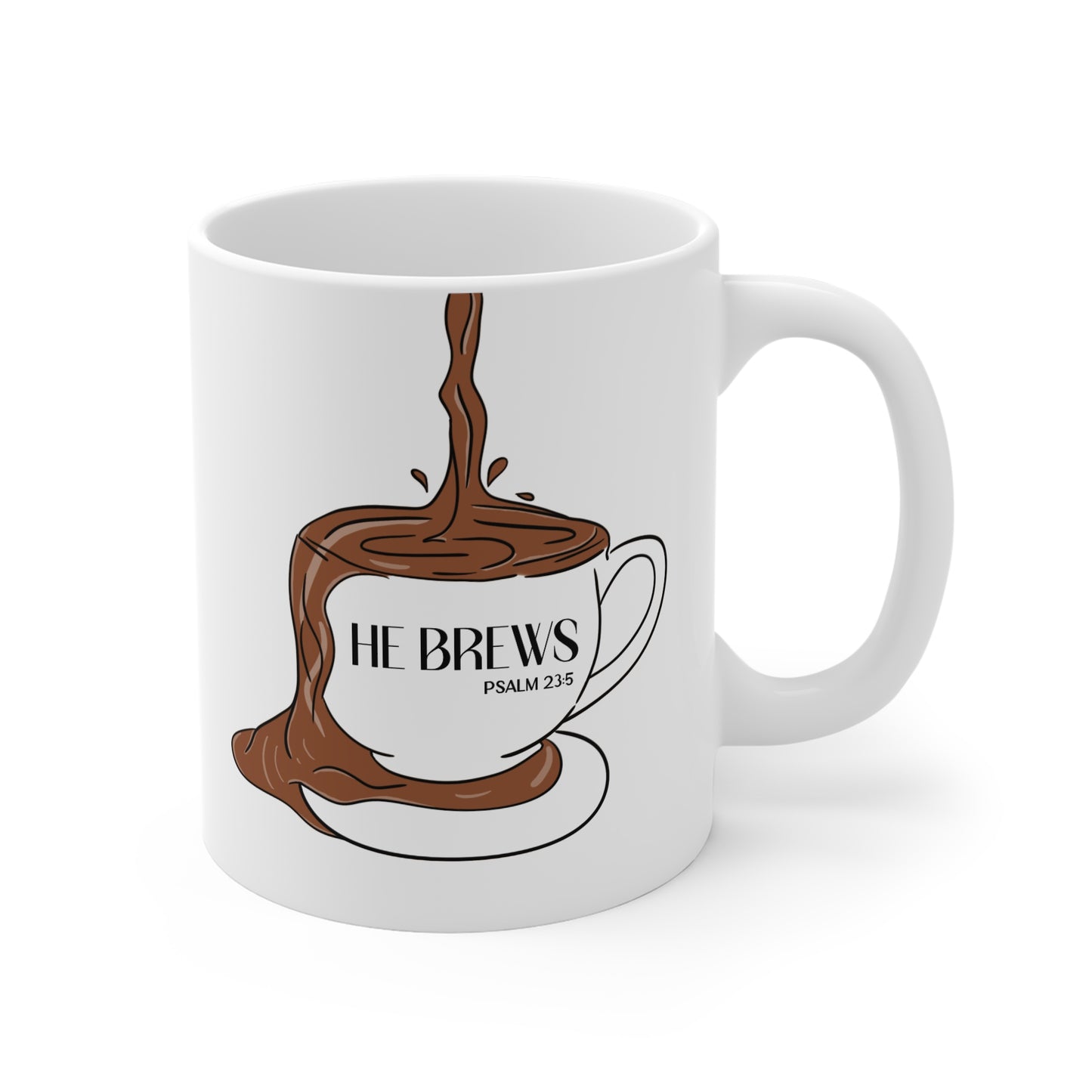 He Brews Coffee Mug - 11oz
